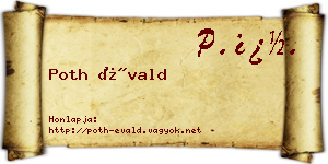 Poth Évald névjegykártya